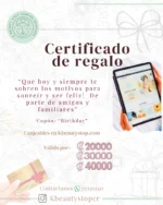 Imagen sobre un certificado de regalo digital